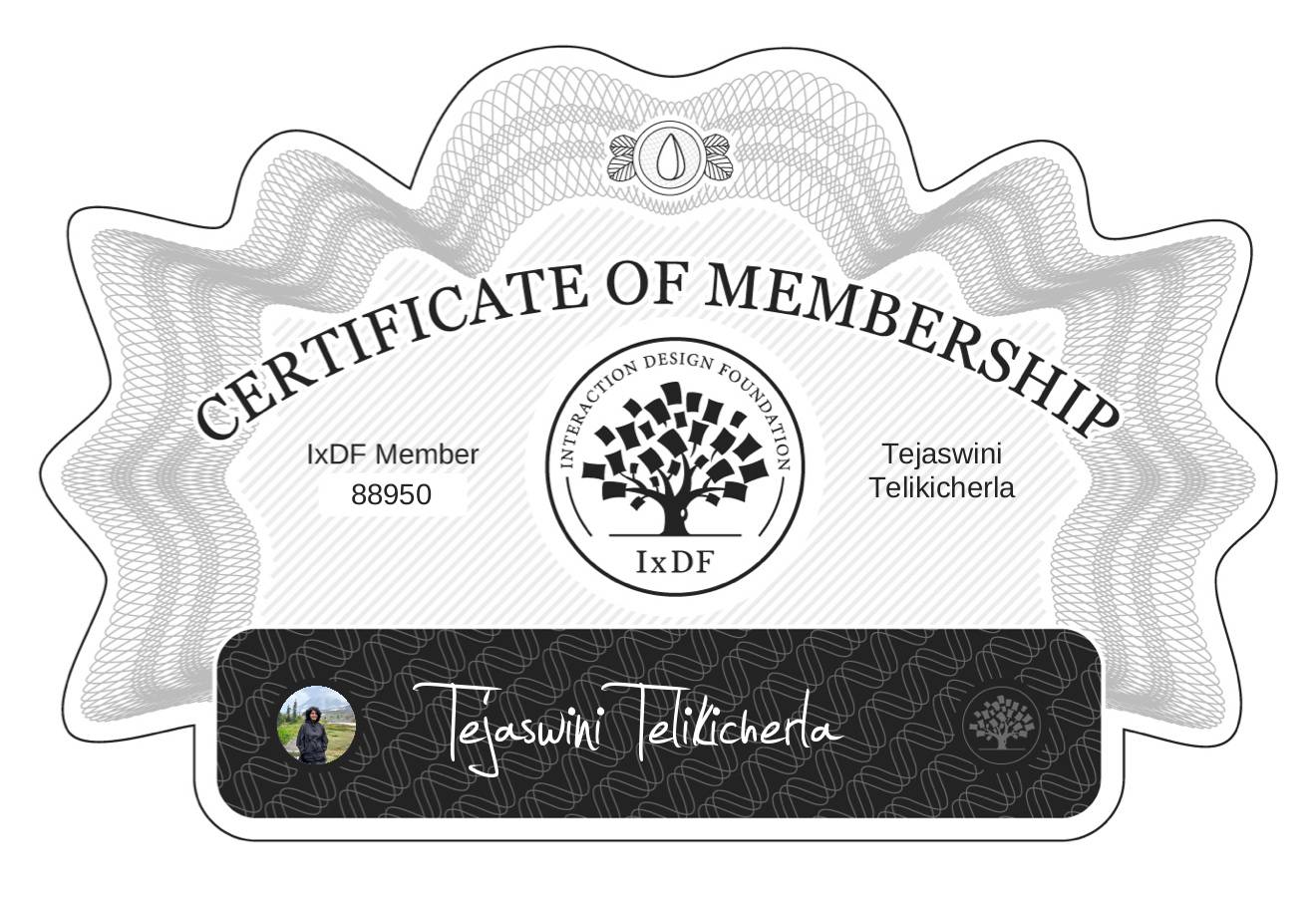 Certificate of Membership – Tejaswini Telikicherla