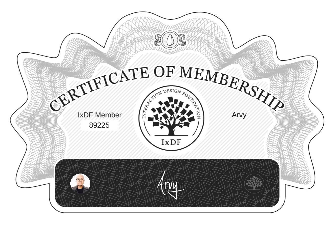 Certificate of Membership – Arvy