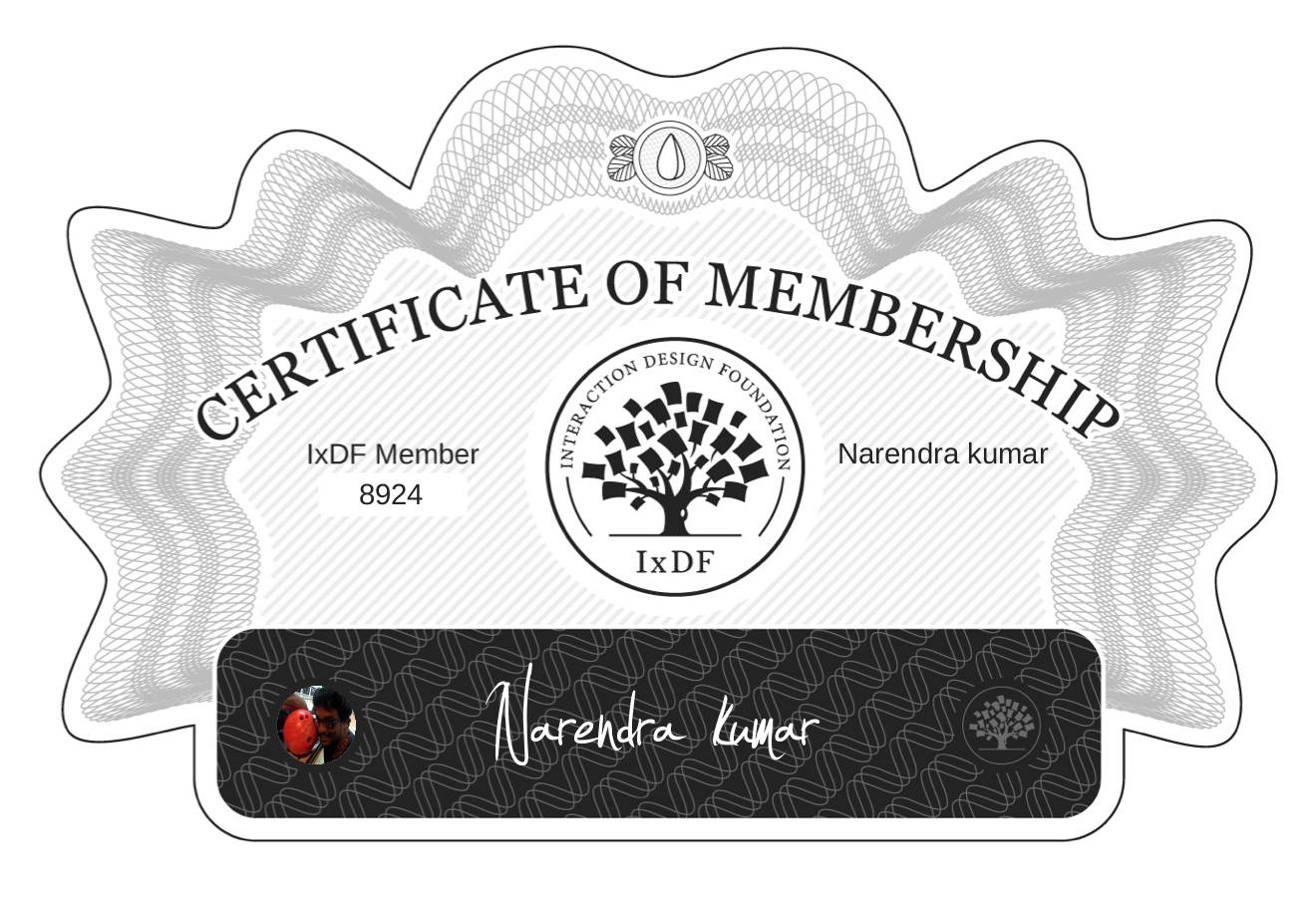Certificate of Membership – Narendra kumar