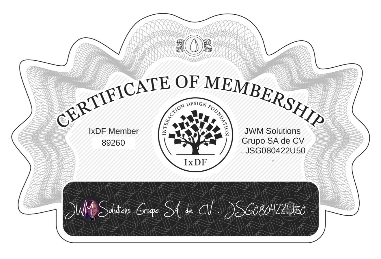 Certificate of Membership – JWM Solutions Grupo SA de CV . JSG080422U50 -