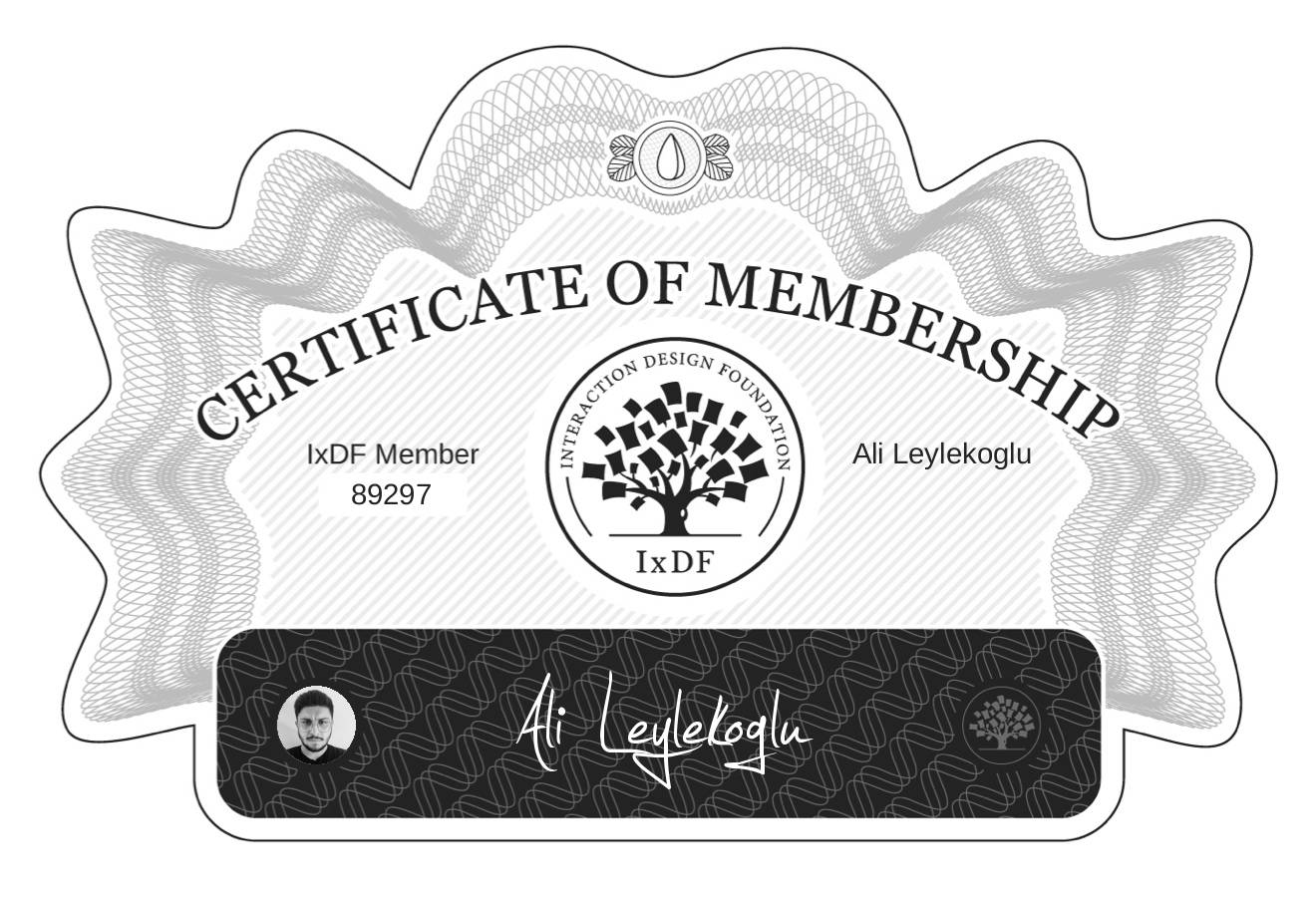 Certificate of Membership – Ali Leylekoğlu