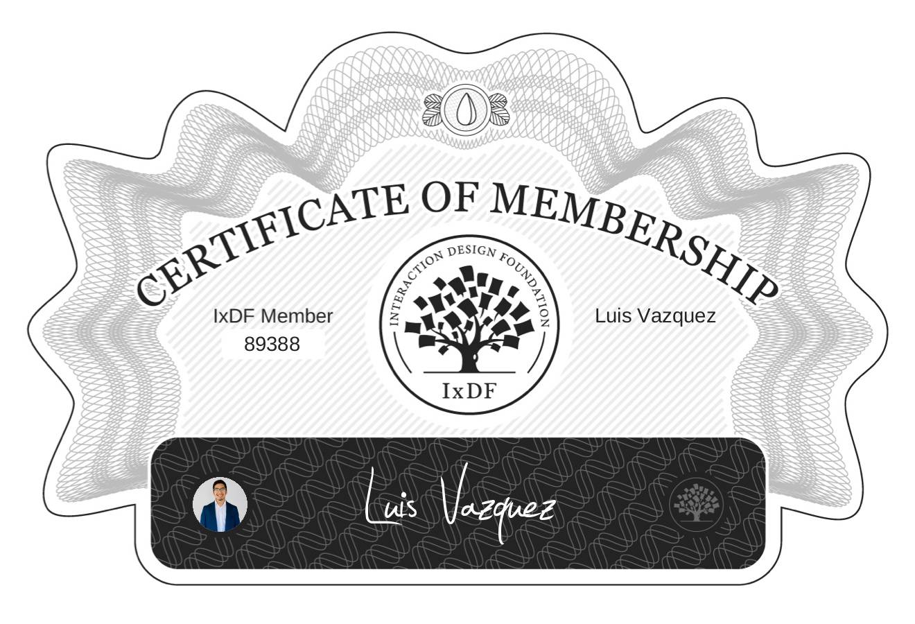 Certificate of Membership – Luis Vazquez