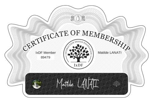 Certificate of Membership – Matilde LANATI