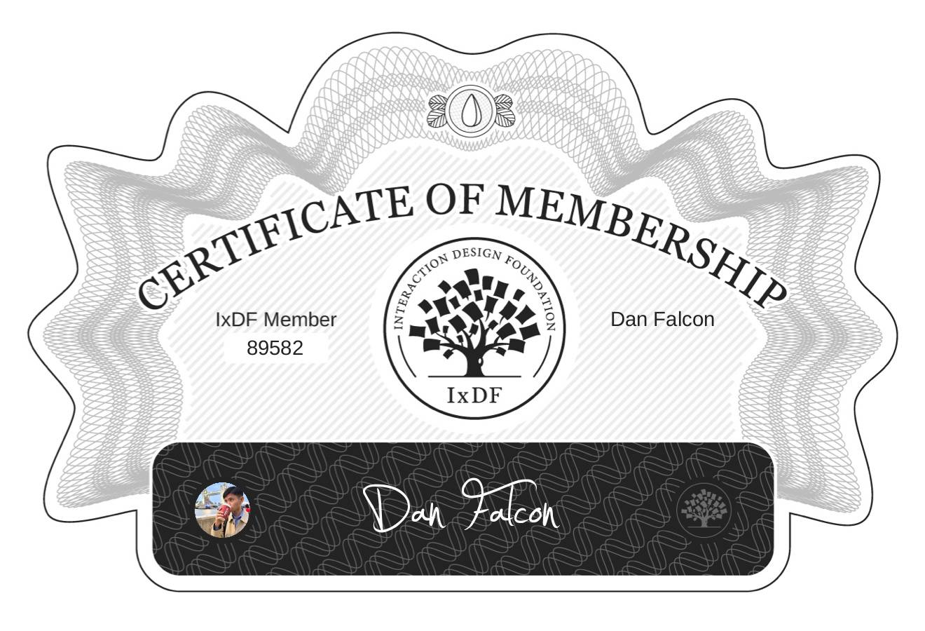 Certificate of Membership – Dan Falcon