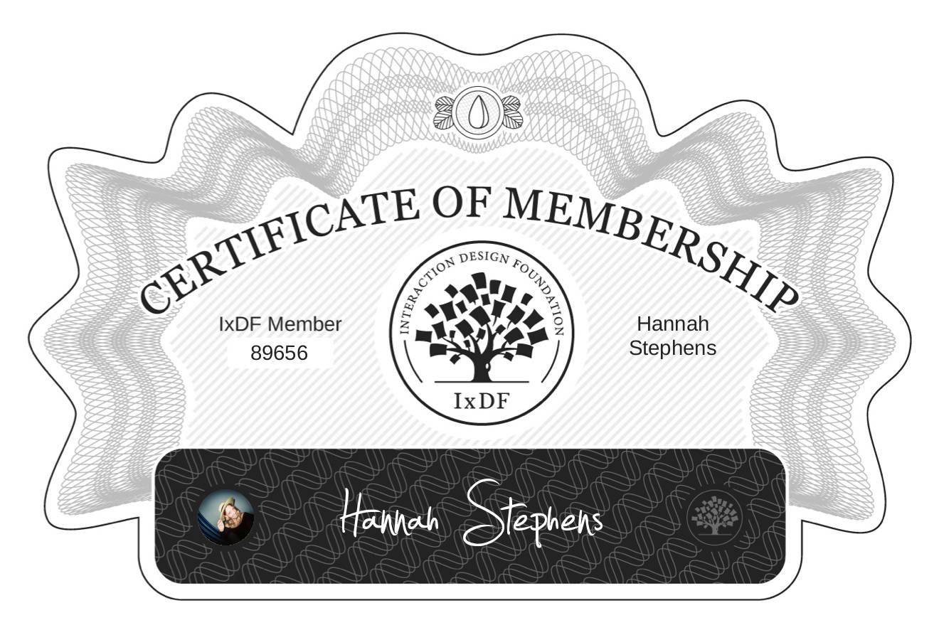 Certificate of Membership – Hannah Stephens