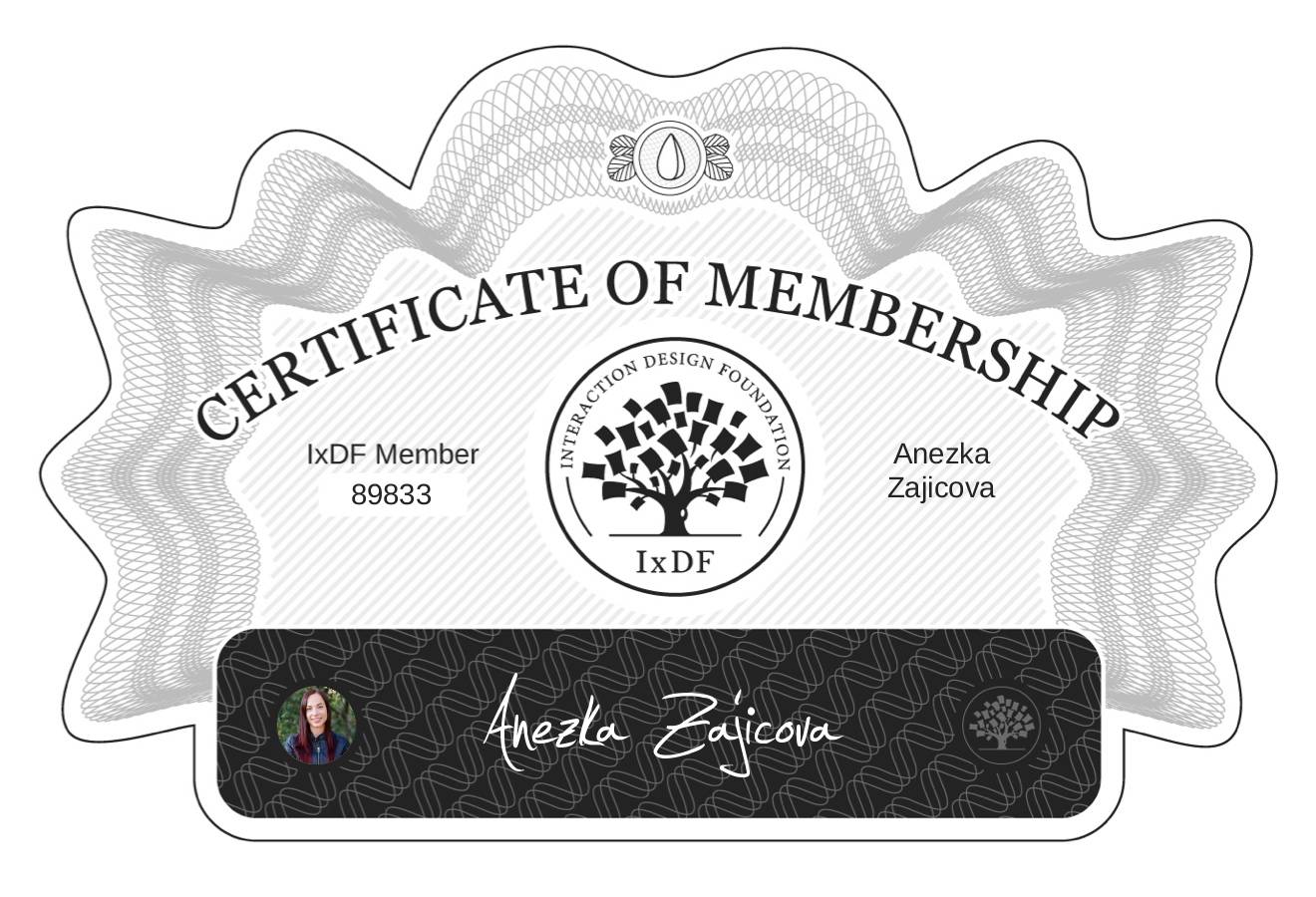 Certificate of Membership – Anezka Zajicova
