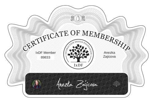 Certificate of Membership – Anezka Zajicova