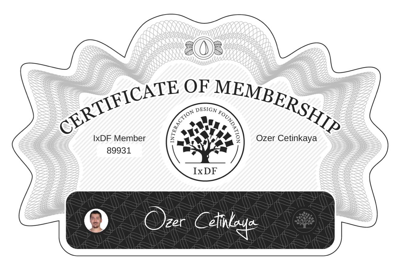 Certificate of Membership – Özer Çetinkaya