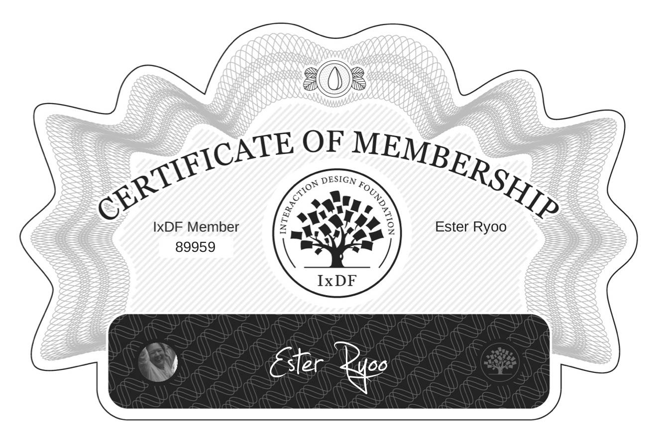 Certificate of Membership – Ester Ryoo