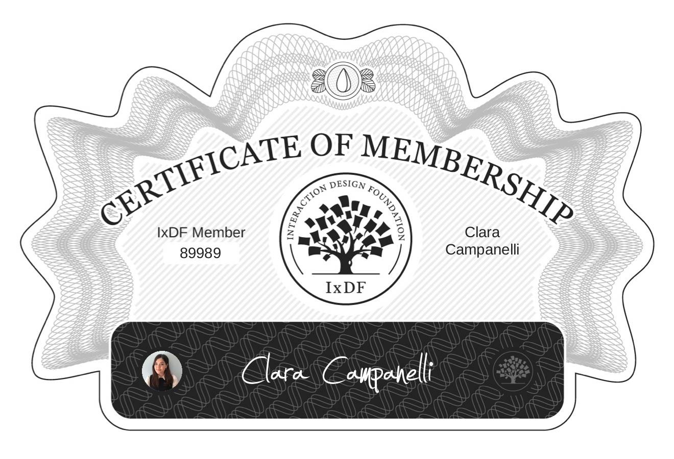 Certificate of Membership – Clara Campanelli