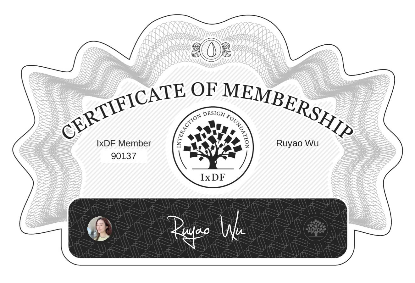 Certificate of Membership – Ruyao Wu