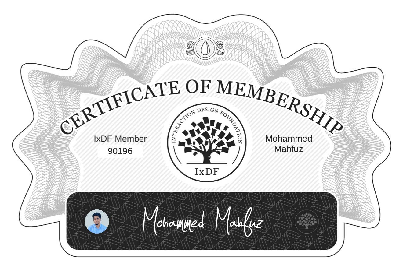 Certificate of Membership – Mohammed Mahfuz