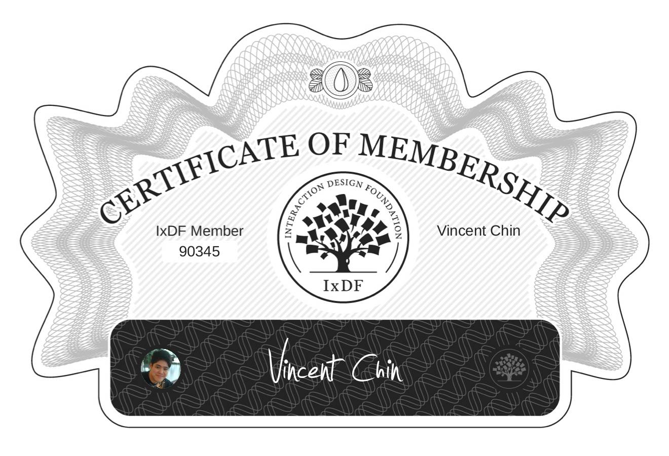 Certificate of Membership – Vincent Chin