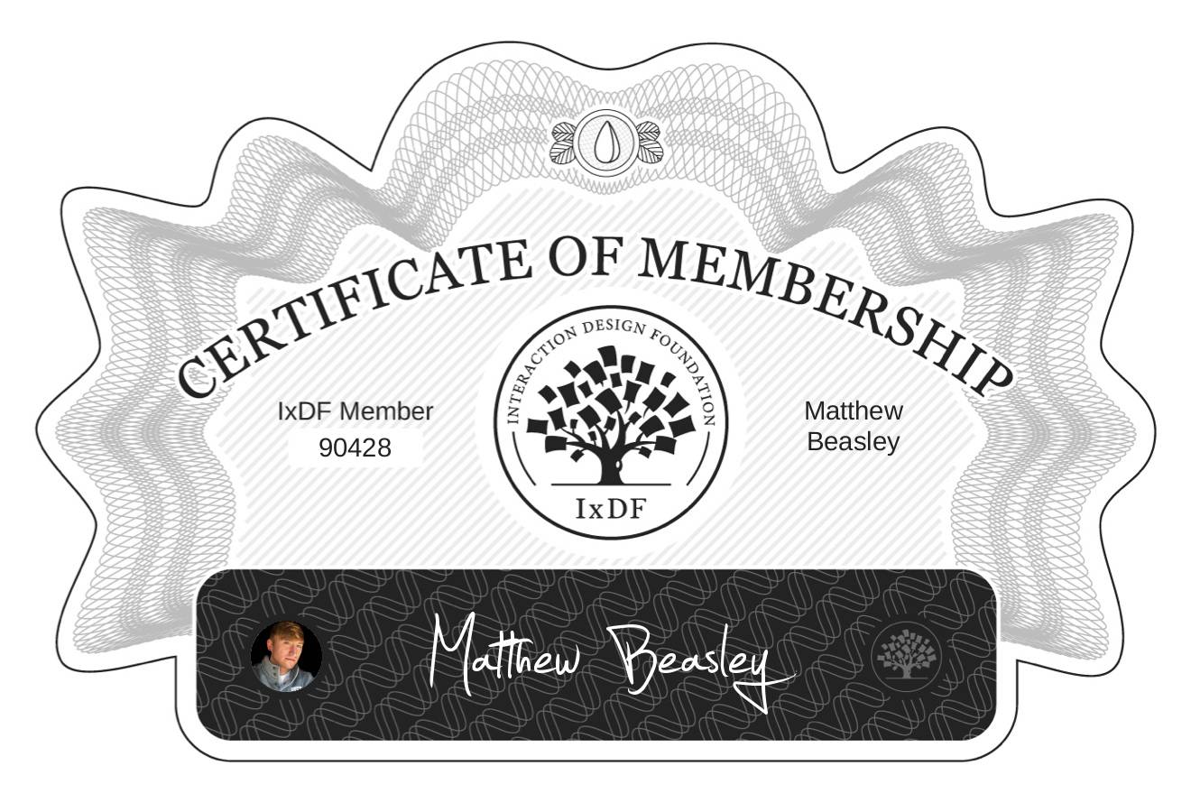 Certificate of Membership – Matthew Beasley