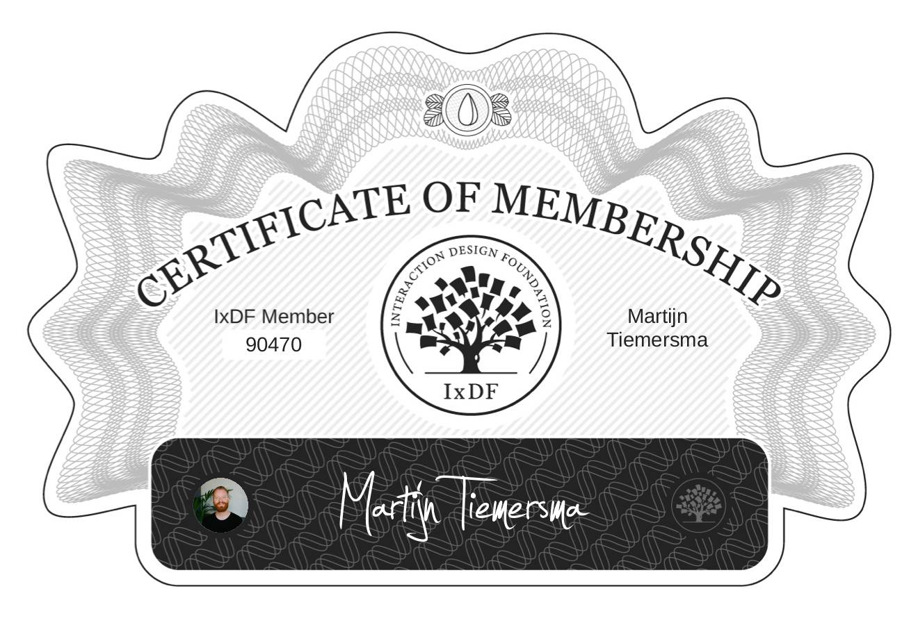 Certificate of Membership – Martijn Tiemersma