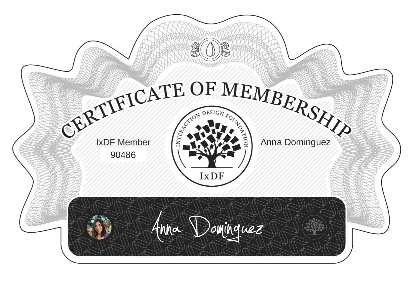 Certificate of Membership – Anna Dominguez