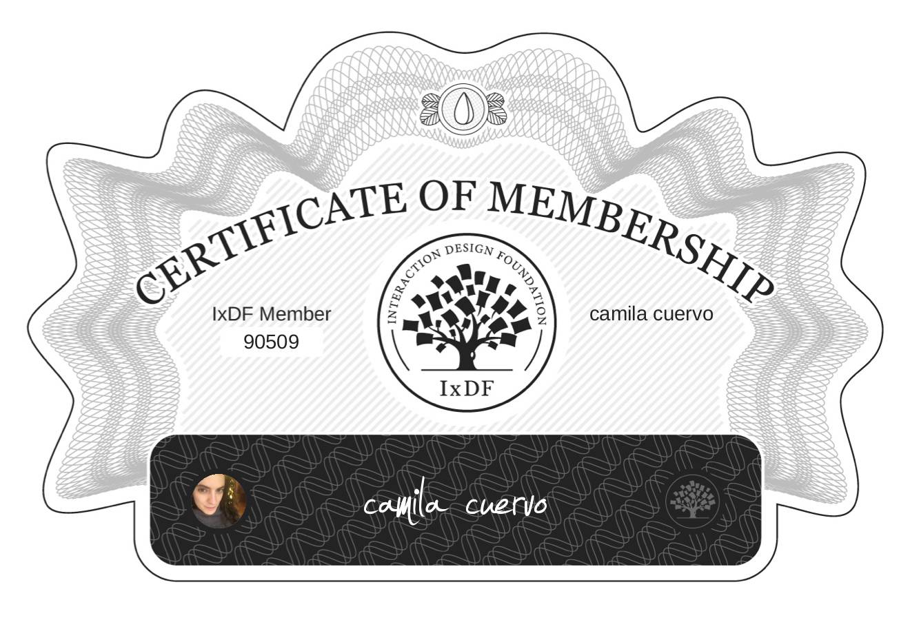 Certificate of Membership – camila cuervo