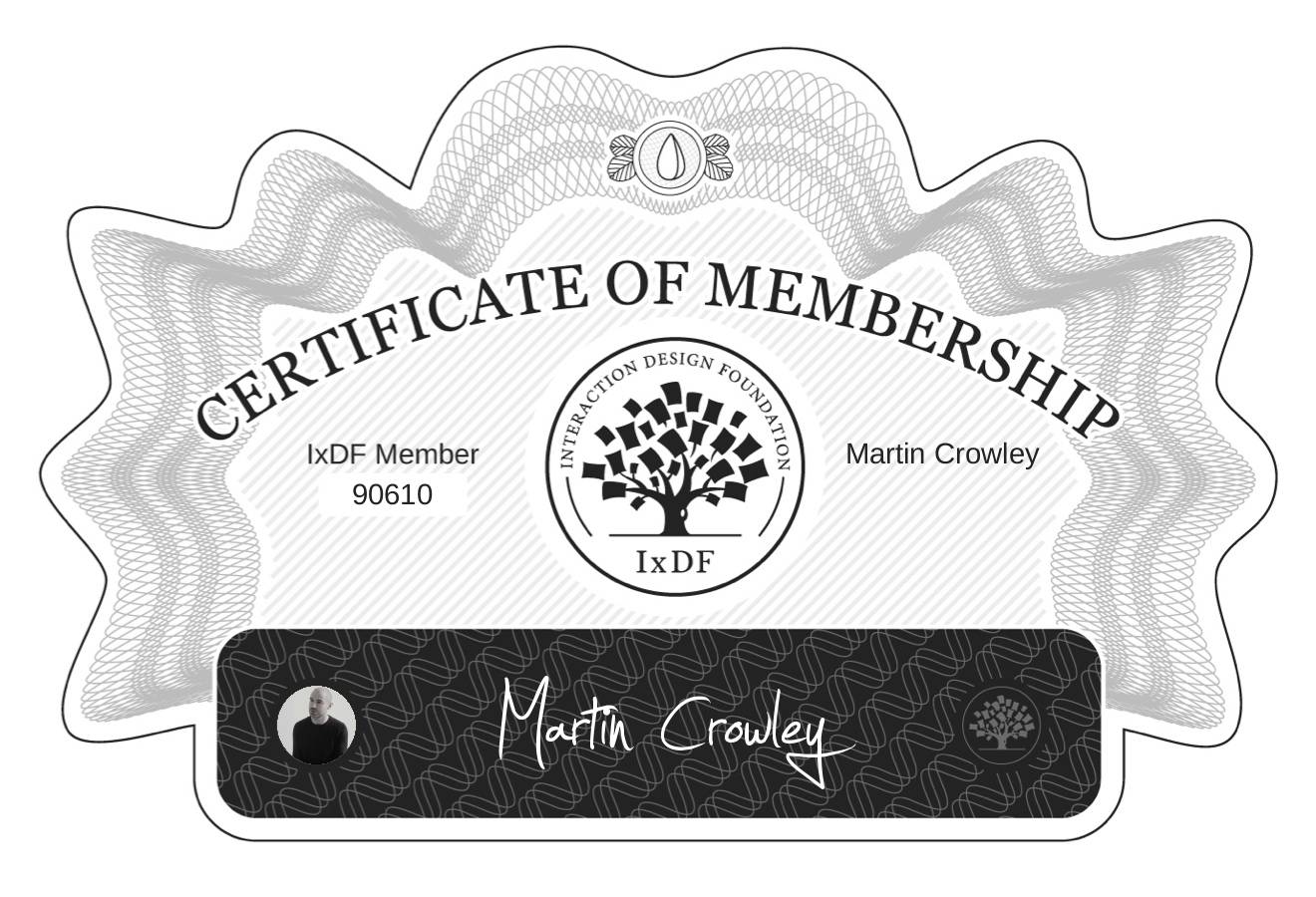 Certificate of Membership – Martin Crowley