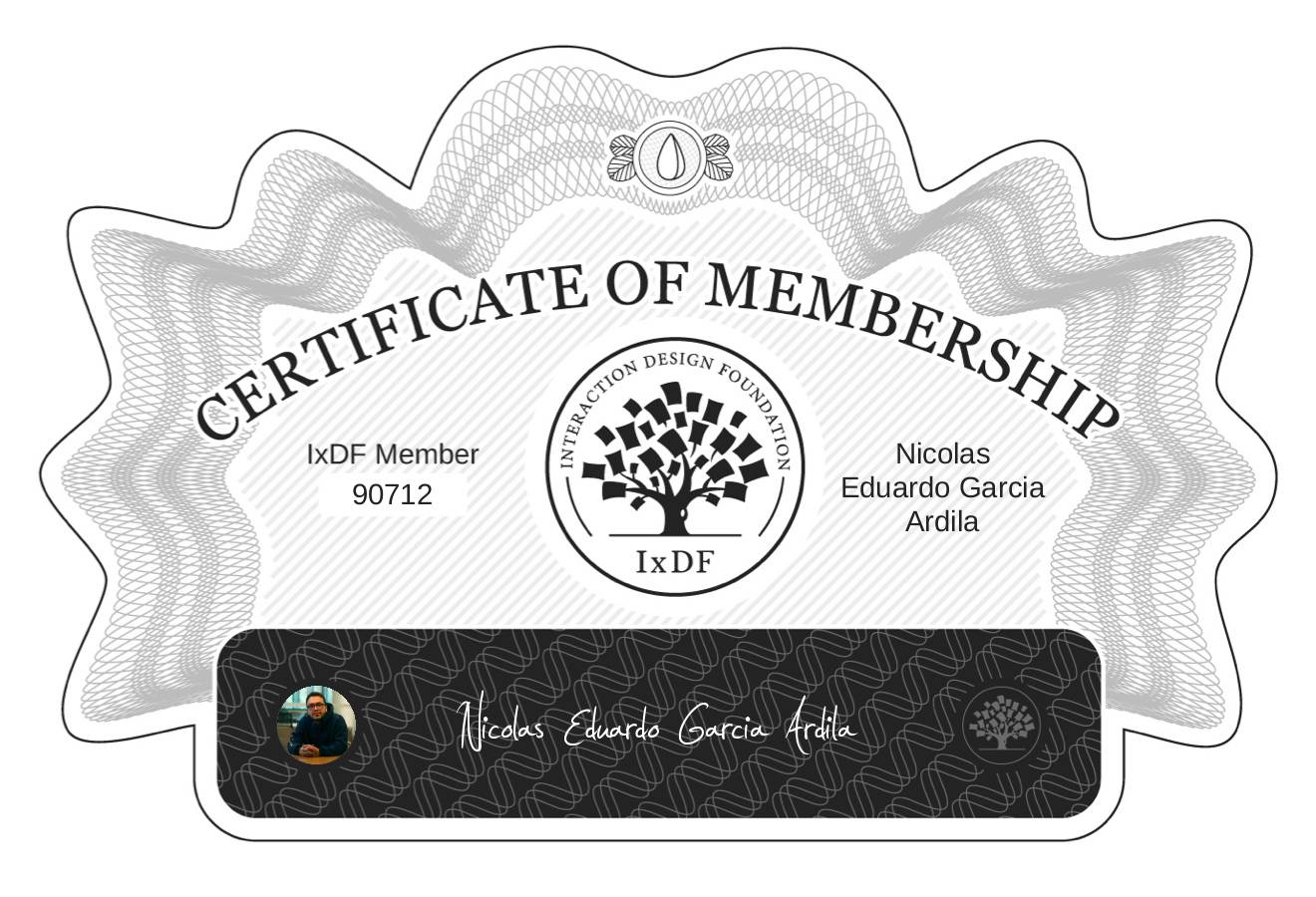 Certificate of Membership – Nicolas Eduardo Garcia Ardila