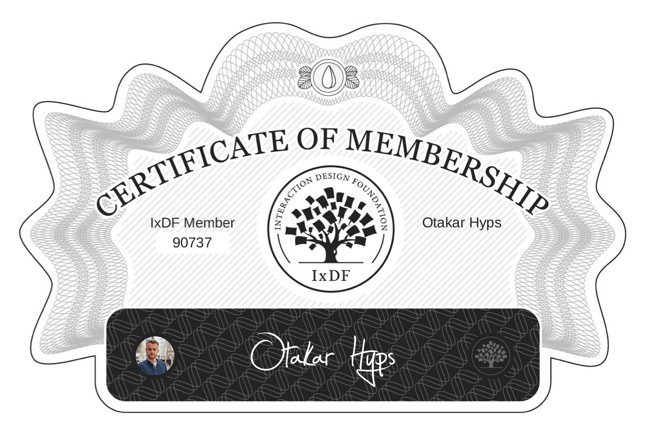 Certificate of Membership – Otakar Hyps