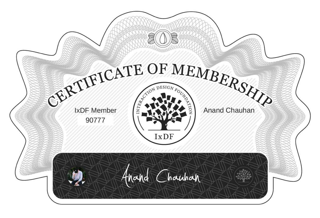 Certificate of Membership – Anand Chauhan