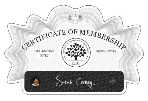 Certificate of Membership – Sarah Corney