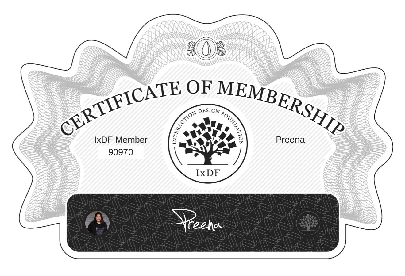 Certificate of Membership – Preena
