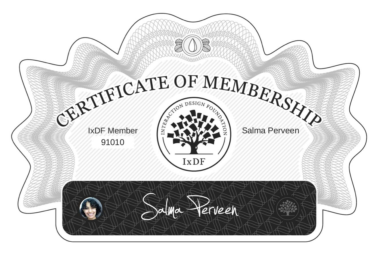 Certificate of Membership – Salma Perveen