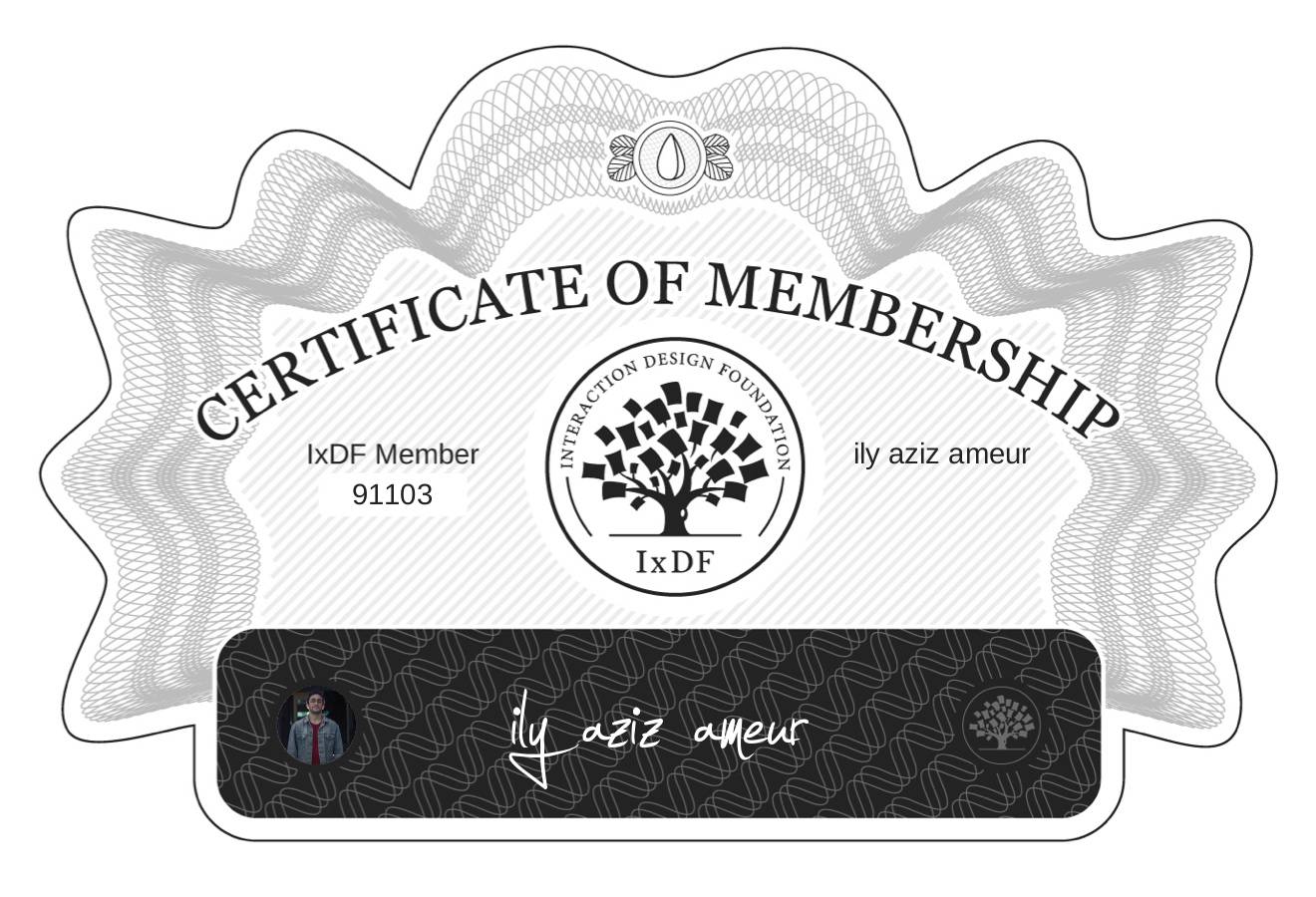 Certificate of Membership – ily aziz ameur