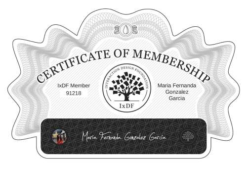 Certificate of Membership – Maria Fernanda González García