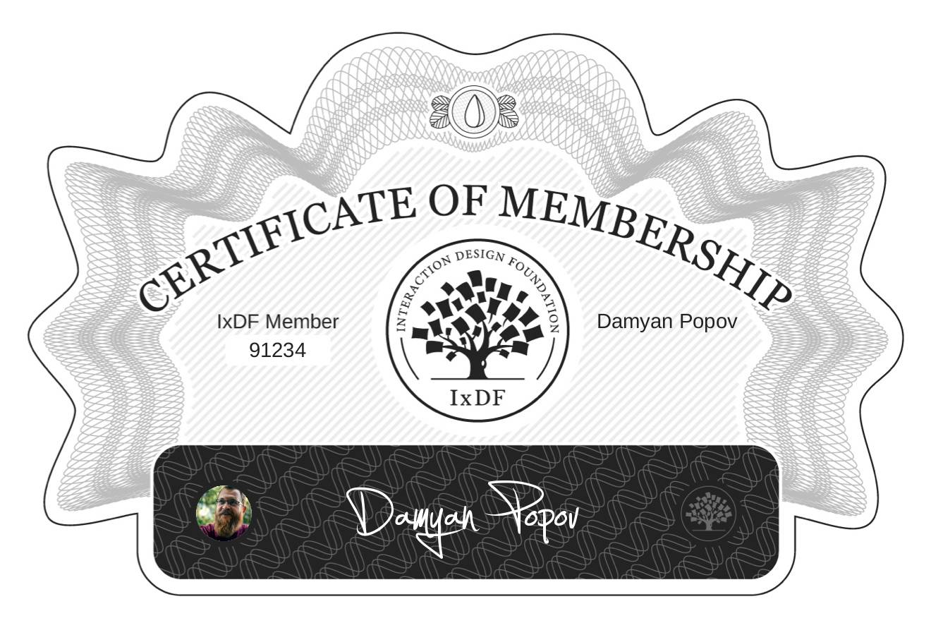 Certificate of Membership – Damyan Popov