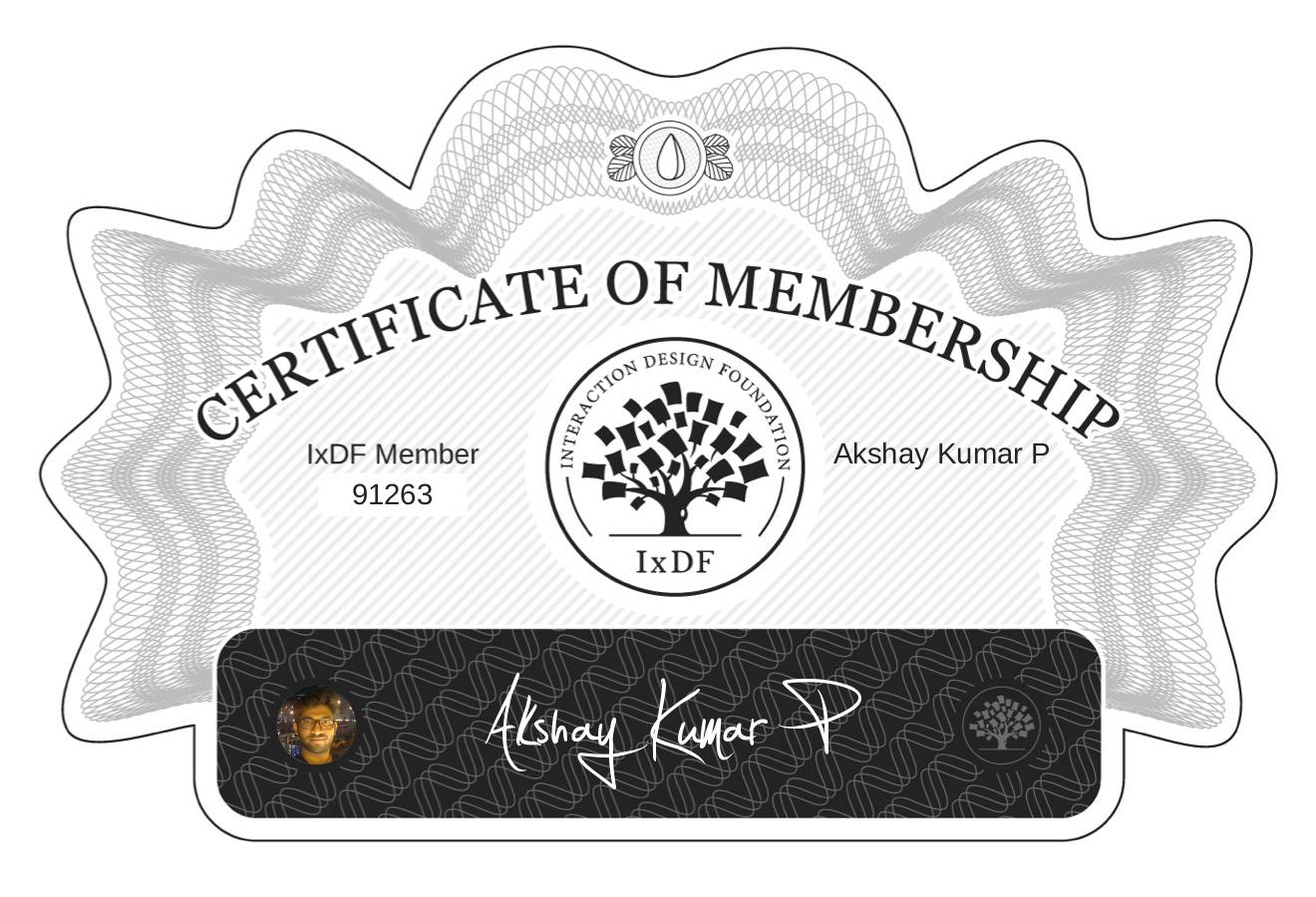 Certificate of Membership – Akshay Kumar P