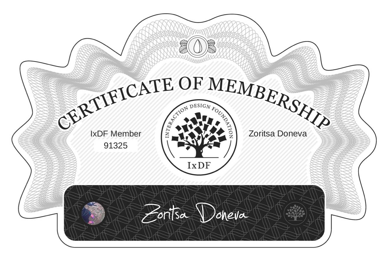 Certificate of Membership – Zoritsa Doneva