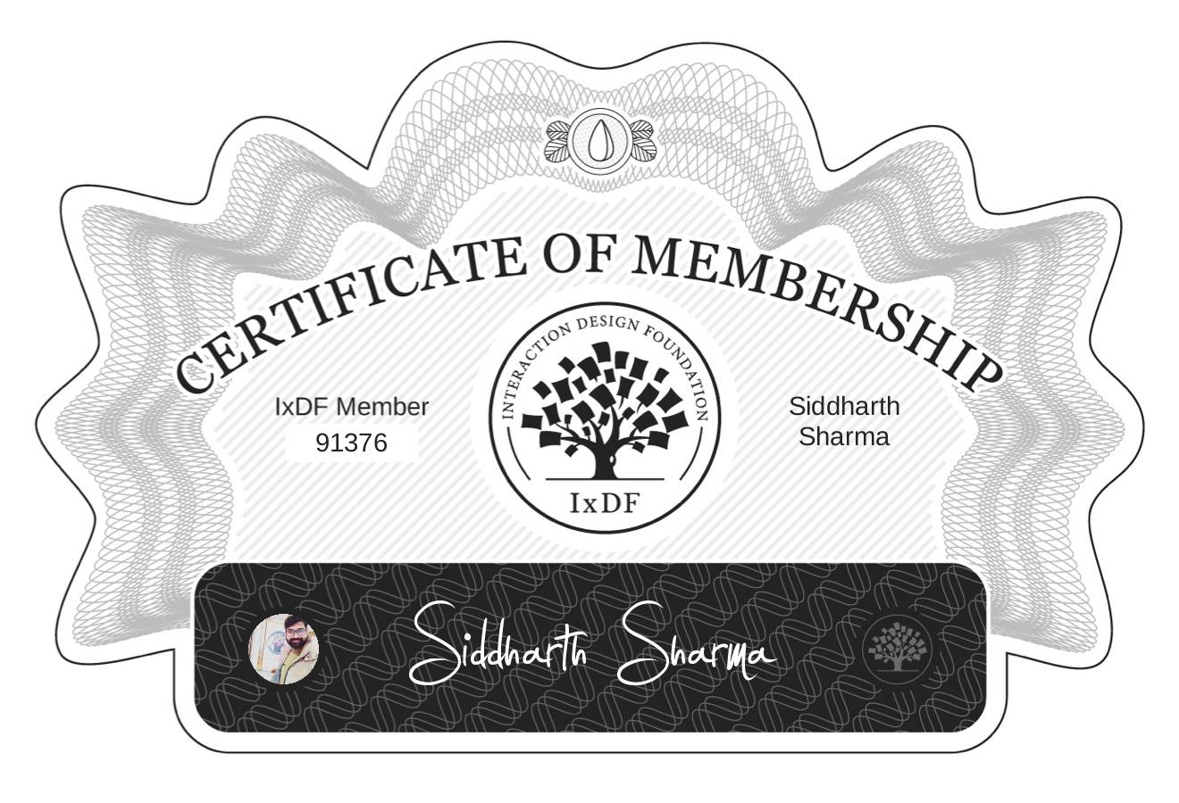 Certificate of Membership – Siddharth Sharma