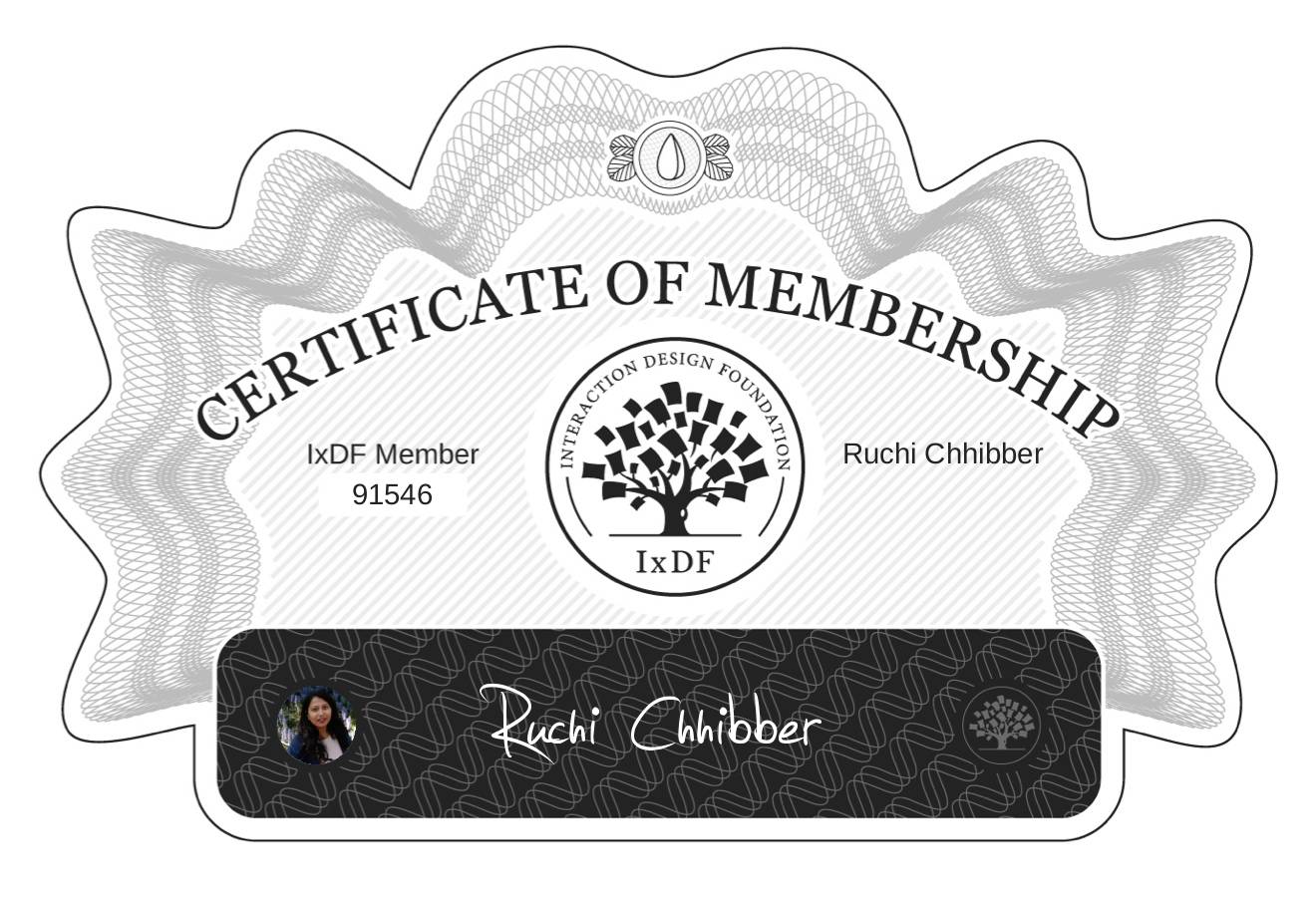Certificate of Membership – Ruchi Chhibber