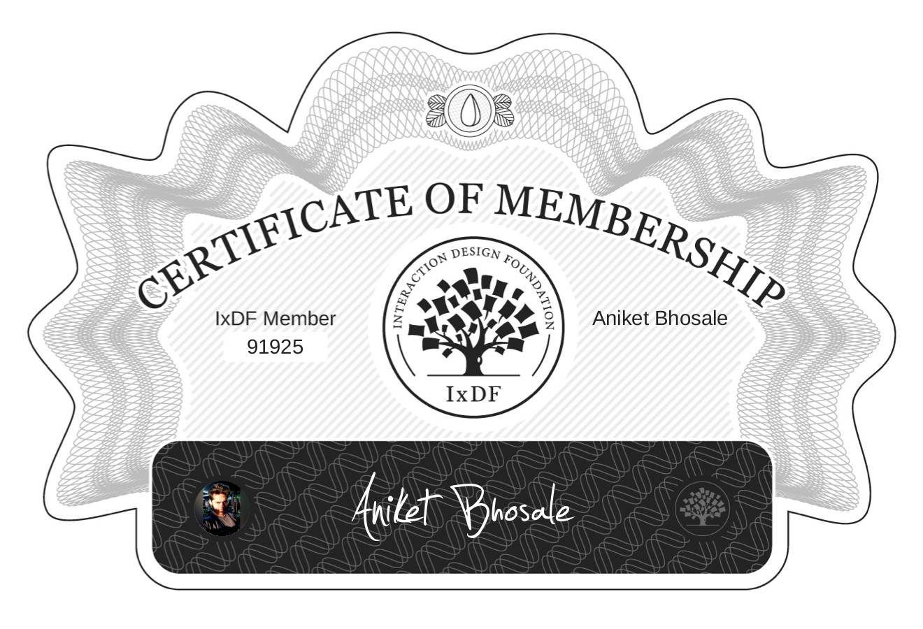 Certificate of Membership – Aniket Bhosale