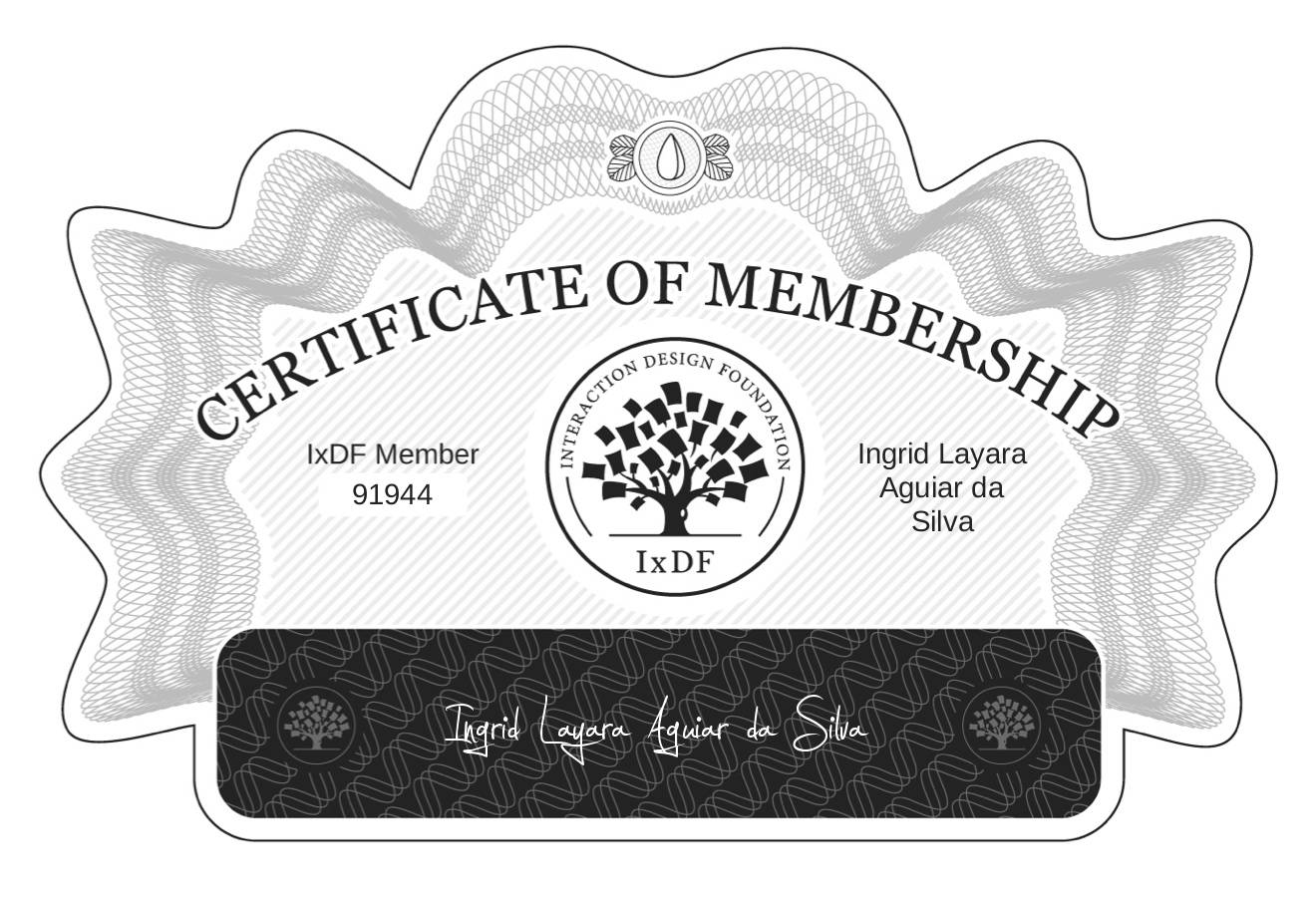 Certificate of Membership – Ingrid Layara Aguiar da Silva