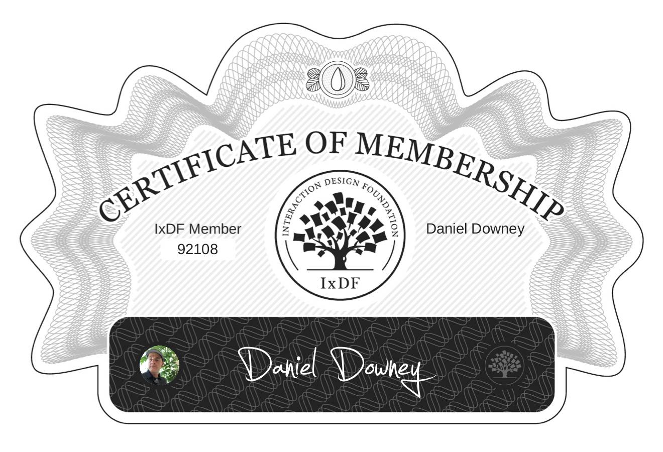 Certificate of Membership – Daniel Downey