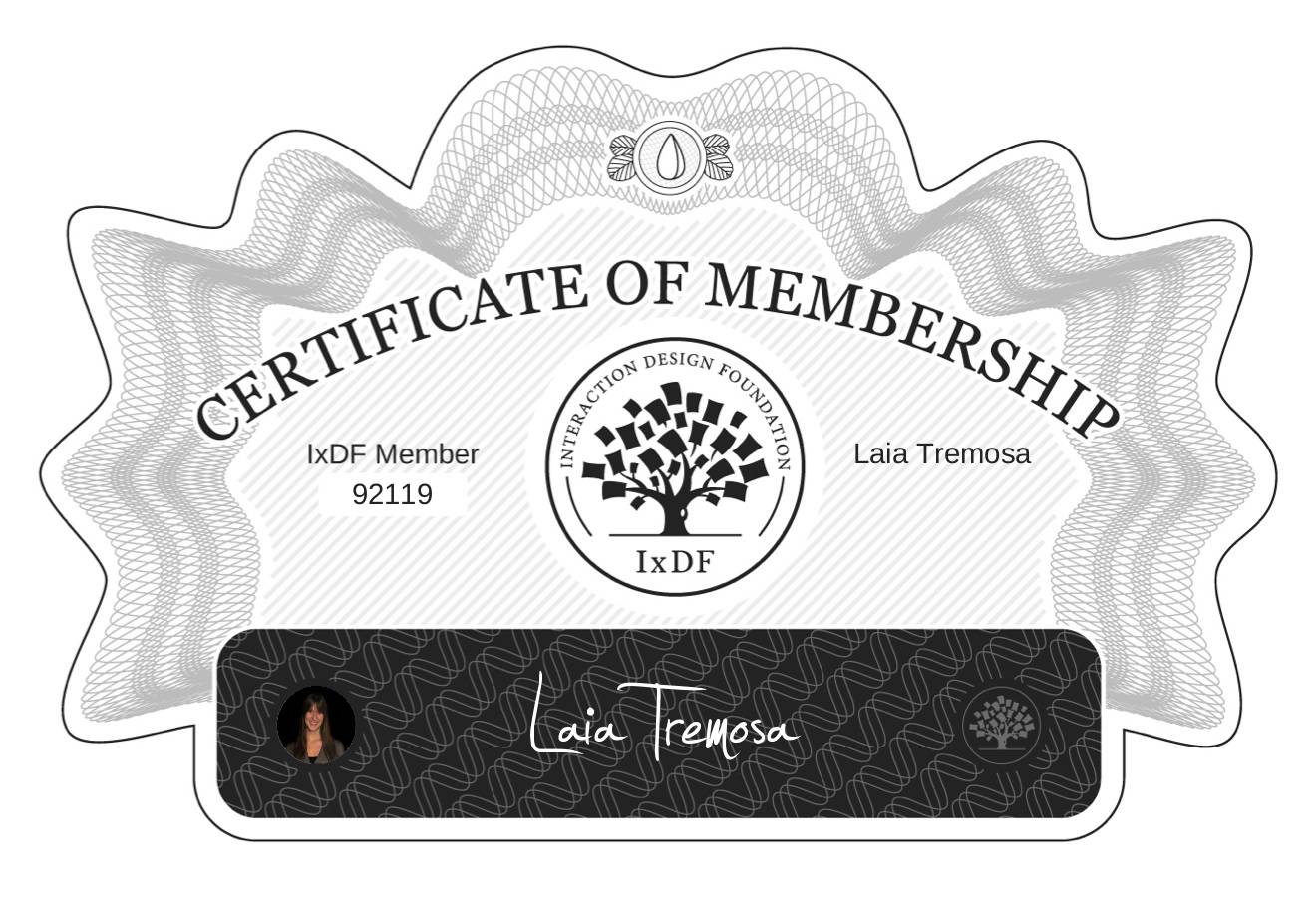 Certificate of Membership – Laia Tremosa