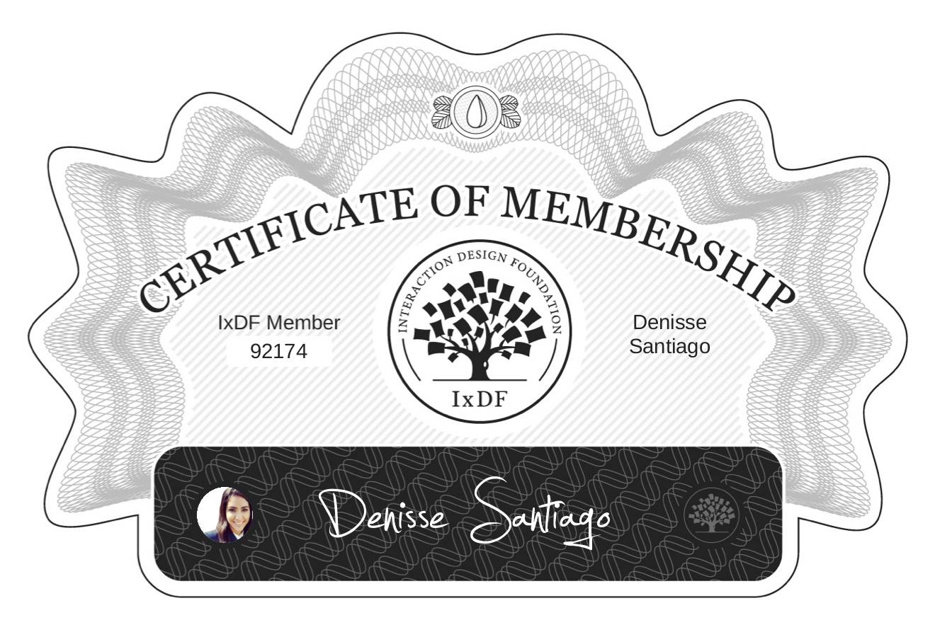 Certificate of Membership – Denisse Santiago