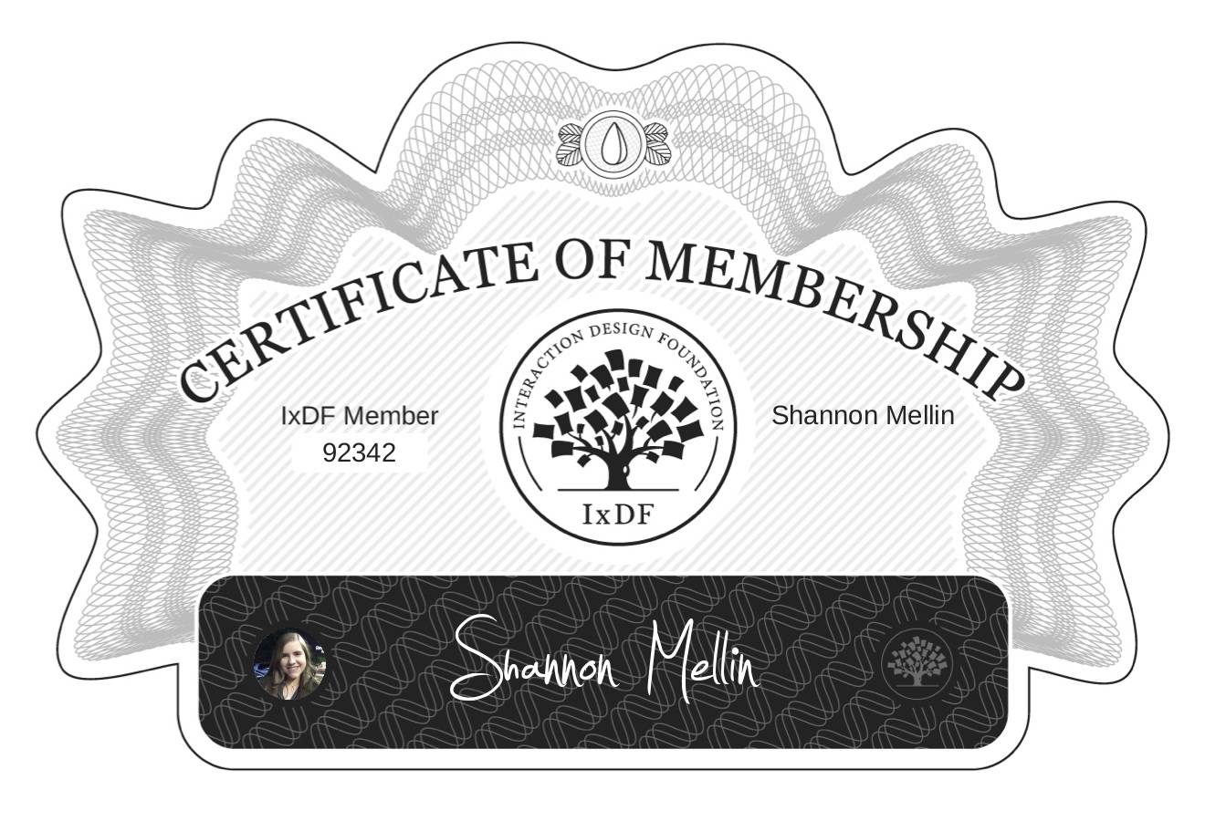 Certificate of Membership – Shannon Mellin