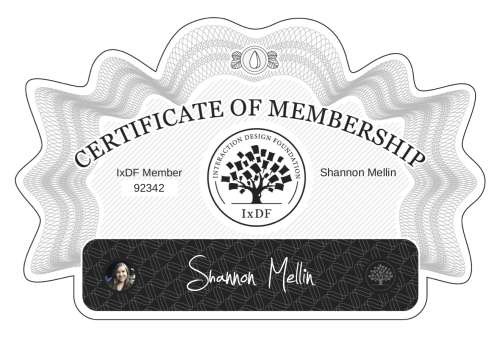 Certificate of Membership – Shannon Mellin