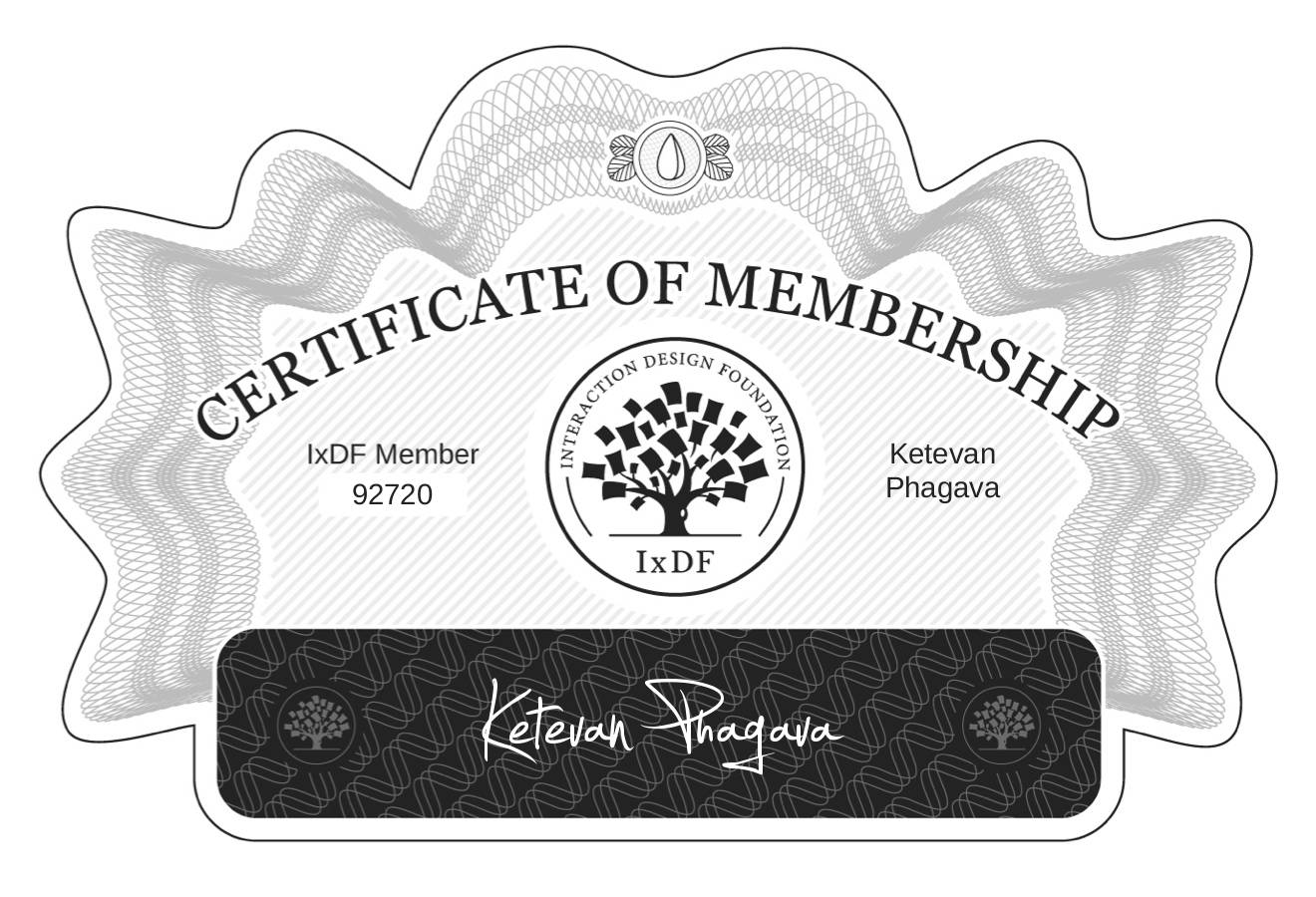 Certificate of Membership – Ketevan Phagava