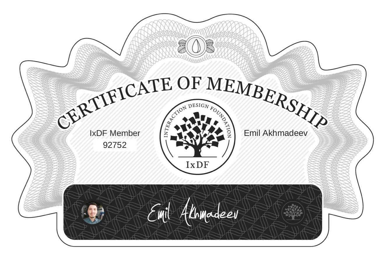 Certificate of Membership – Emil Akhmadeev