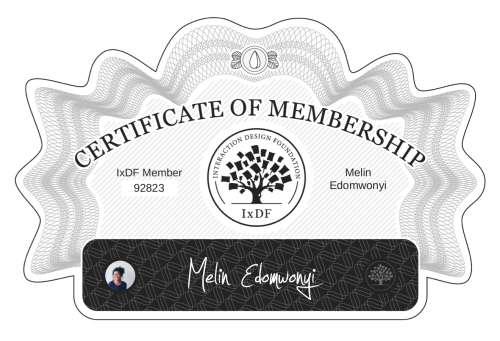 Certificate of Membership – Melin Edomwonyi