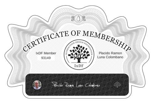 Certificate of Membership – Plácido Ramón Luna Colombano