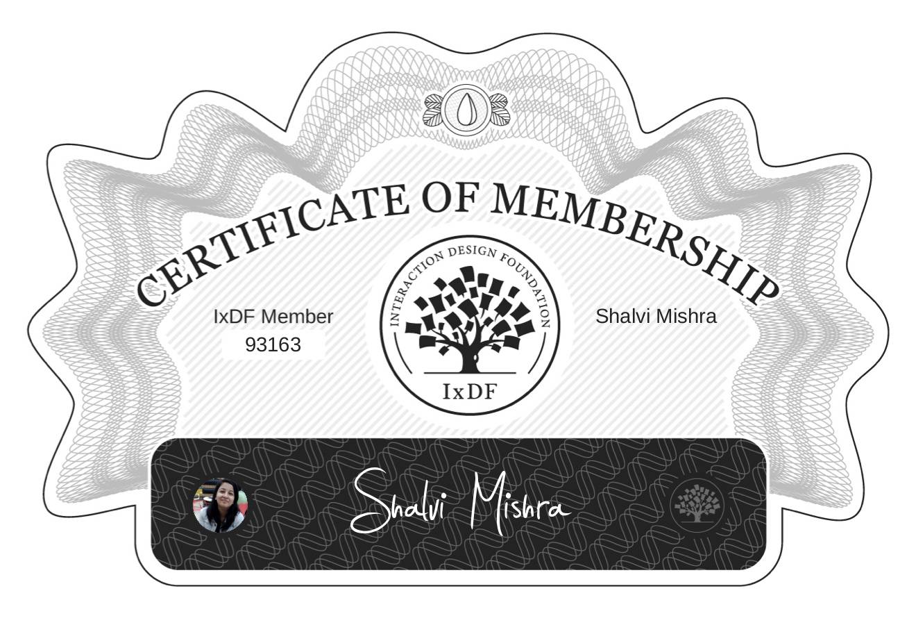 Certificate of Membership – Shalvi Mishra