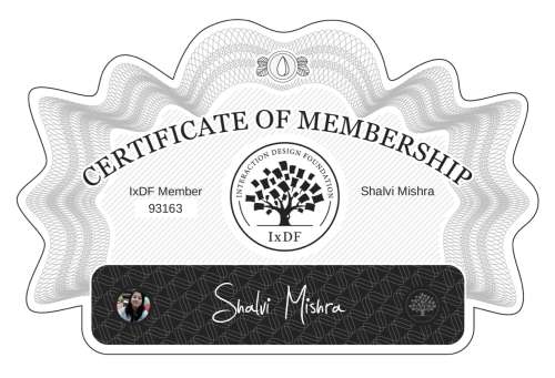 Certificate of Membership – Shalvi Mishra