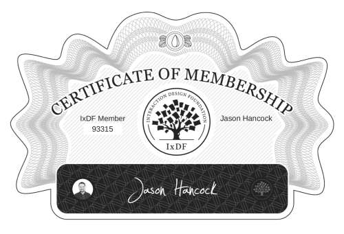 Certificate of Membership – Jason Hancock
