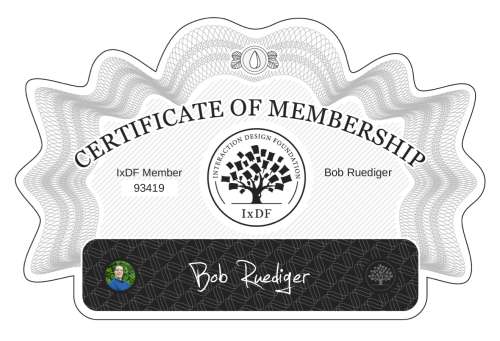 Certificate of Membership – Bob Ruediger